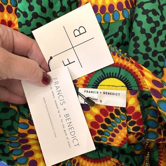 Francis + Benedict African Skirt Small Colorful Pinwheel Zipper Circles NEW - Picture 9 of 10